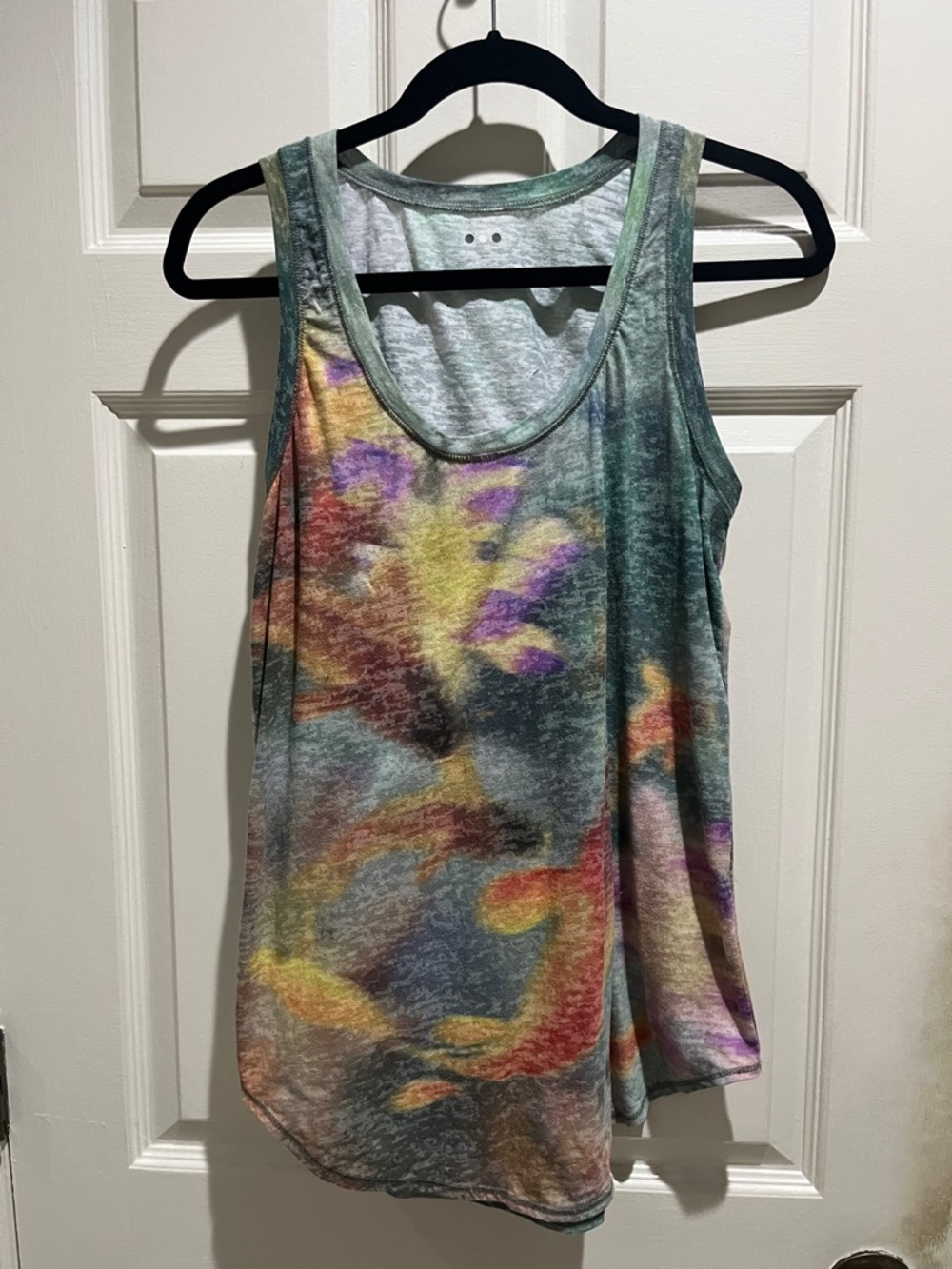 Three Dots Multicolor Tie-Dye Scoop Neck Tank